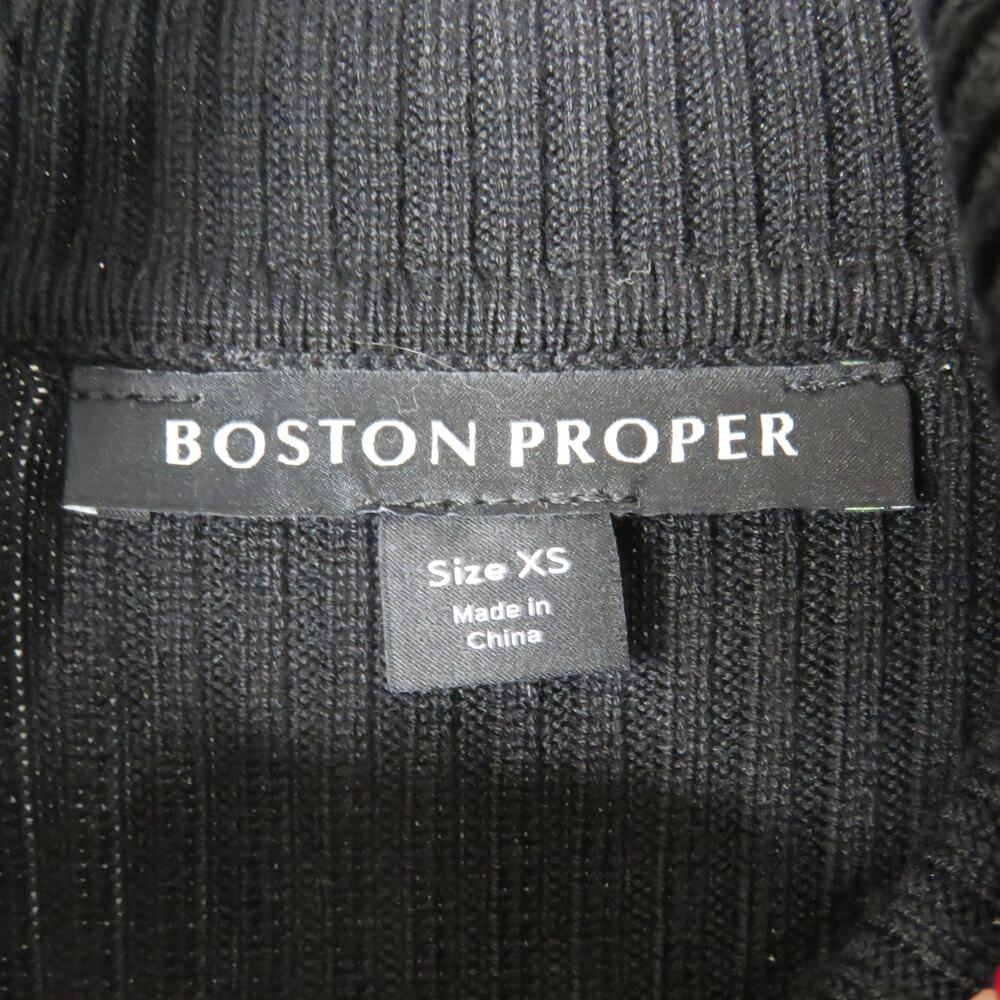 Boston Proper Black Ribbed Turtleneck Sweater Fitted Extra Small - Picture 7 of 8